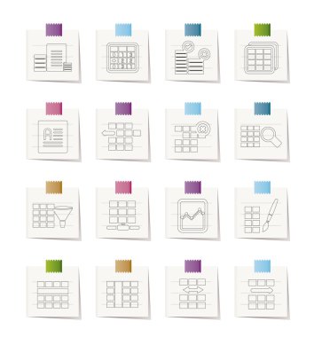 Database and Table Formatting Icons clipart