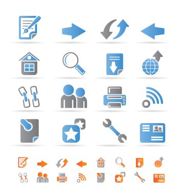 Website navigation and computer icons clipart