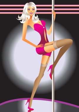 Striptease girl dance in a night club clipart