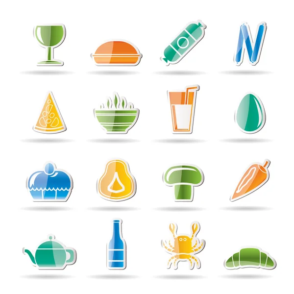 Shop, food and drink icons — Stock Vector