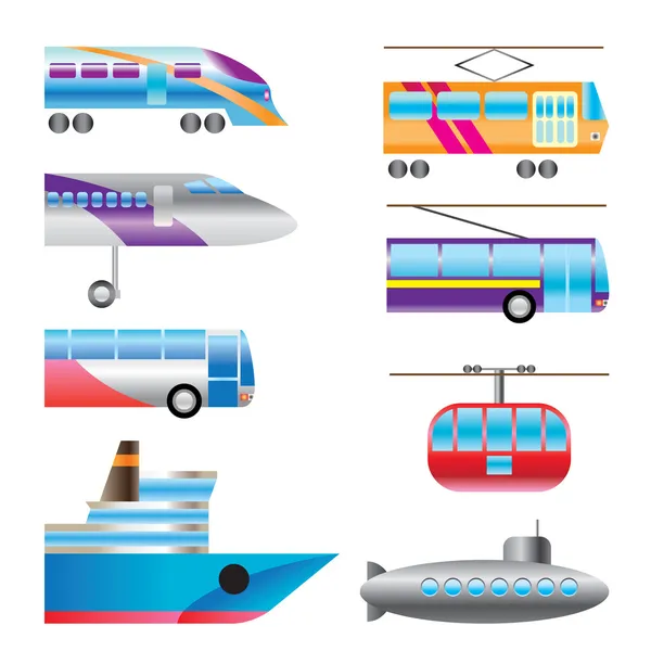 Diversi tipi di icone di trasporto — Vettoriale Stock