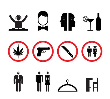 Bar and night club icons clipart