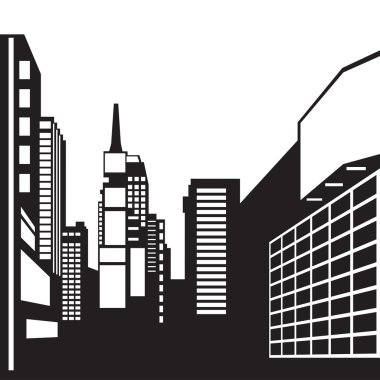 New York black and white image clipart