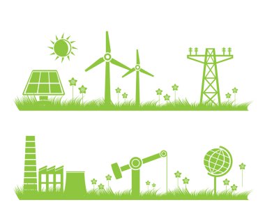 Abstract ecology, industry and nature background clipart