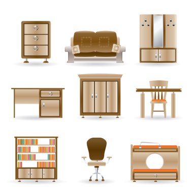 Home and office furniture clipart