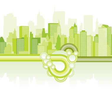 Green city background clipart