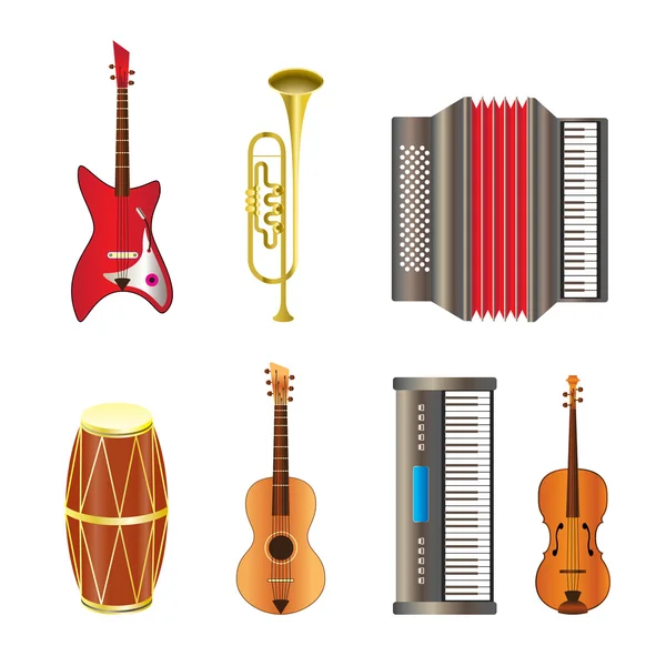 Iconos de instrumentos musicales — Archivo Imágenes Vectoriales