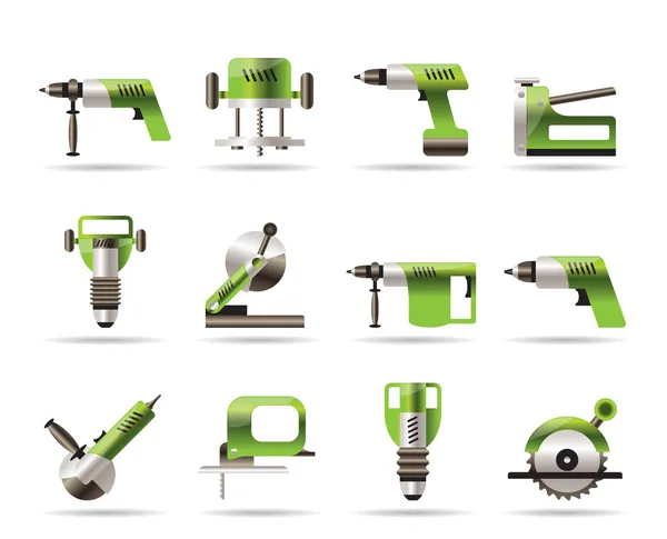 Bâtiment et outils de construction icônes — Image vectorielle