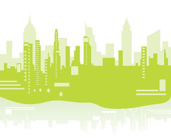 Grön stad bakgrund — Stock vektor