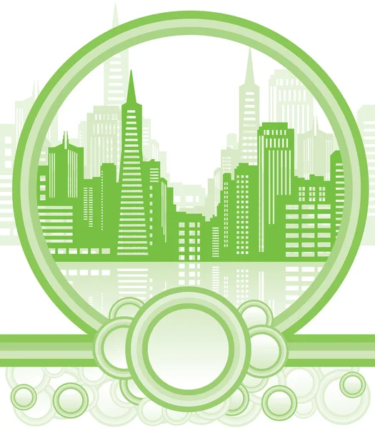Grön stad bakgrund — Stock vektor