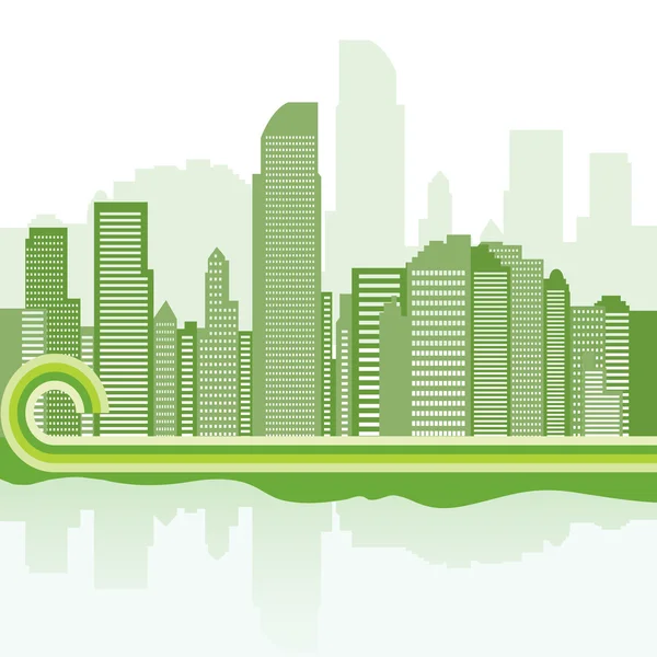 Grön stad bakgrund - jakarta — Stock vektor