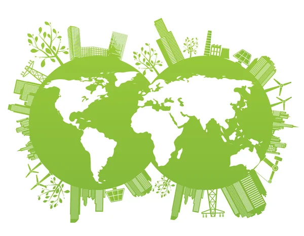 Fundo do planeta verde e ambiente — Vetor de Stock