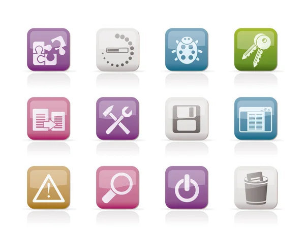 Iconos de desarrolladores, programación y aplicaciones — Archivo Imágenes Vectoriales