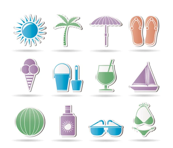 Summer, Holiday and beach objects — Stock Vector
