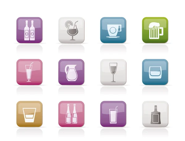 Différents types d'icônes de boisson — Image vectorielle