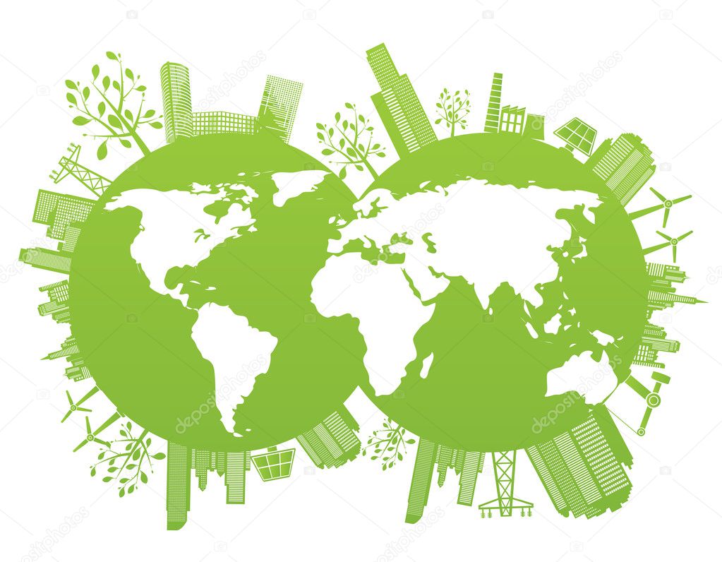 Green and environment planet background