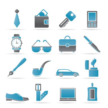 Man Accessories icons and objects clipart