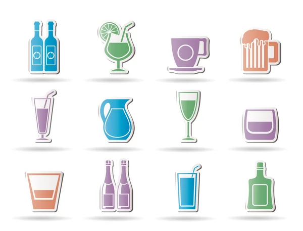 Ícones diferentes tipo de bebida — Vetor de Stock