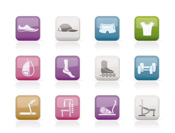 stock vector Sports equipment and objects icons