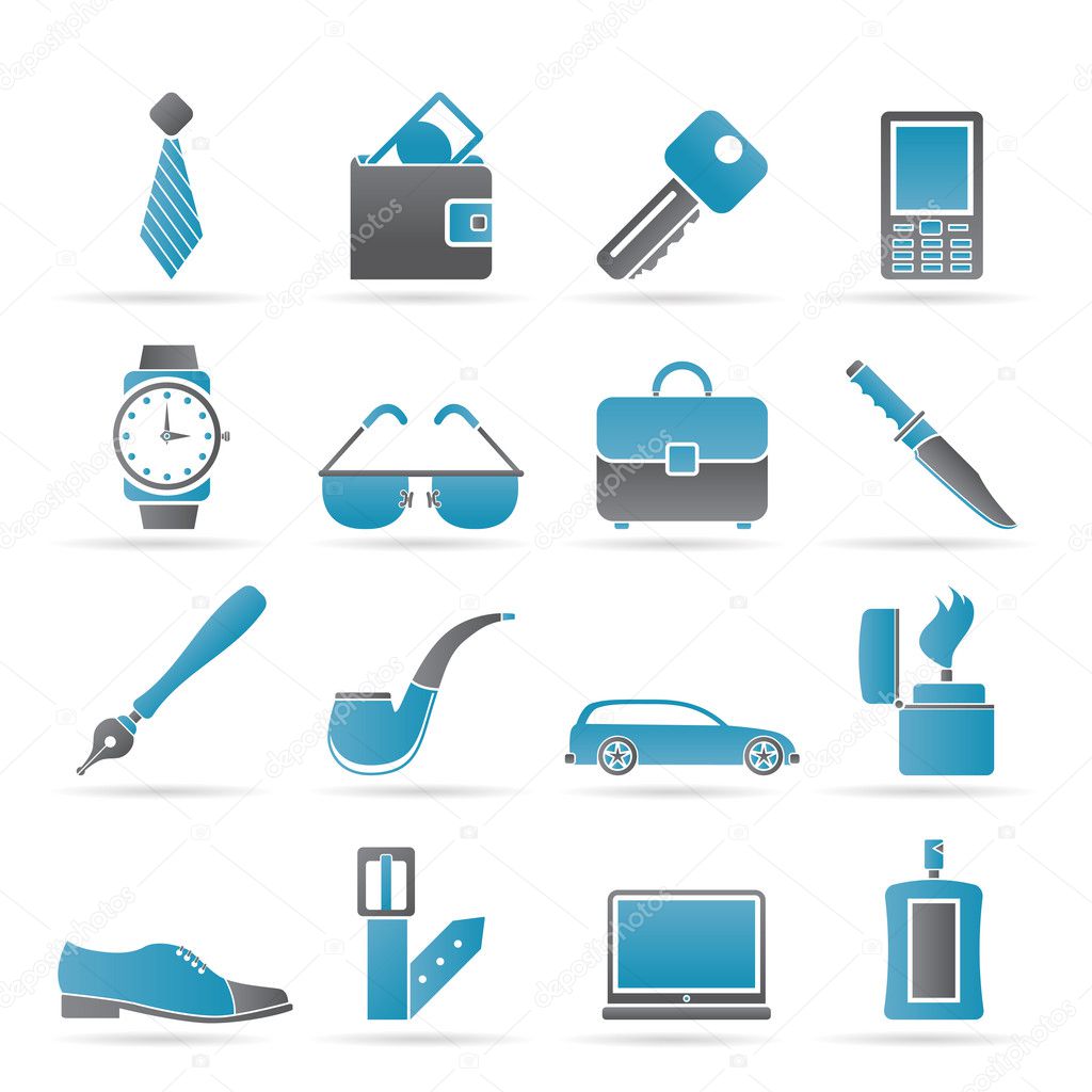 Man Accessories icons and objects