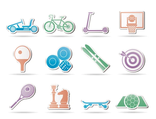 Sports equipment and objects icons — Stock Vector