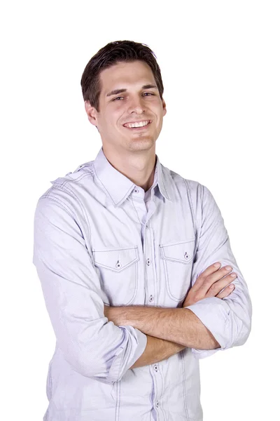 Casual Man with a Jacket Posing — Stock Photo, Image