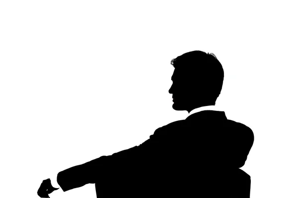 Silhouette of a businessman — Stock Photo, Image