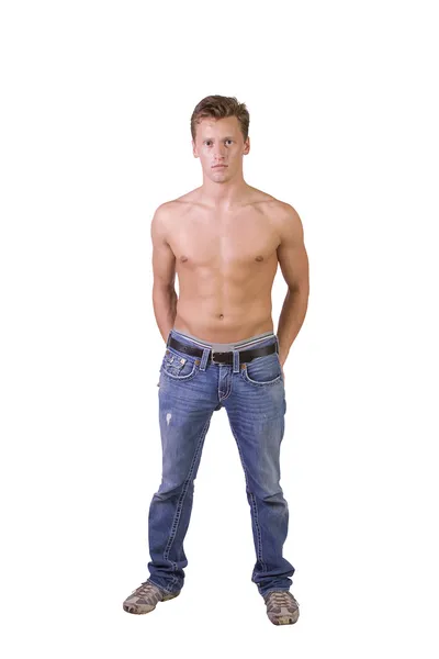 Portrét hezký mužský modelu izolované na bílém pozadí — Stock fotografie
