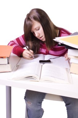jonge student studeren voor examens
