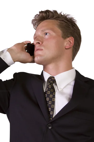 Młody biznesmen rozmowę na telefon komórkowy — Zdjęcie stockowe