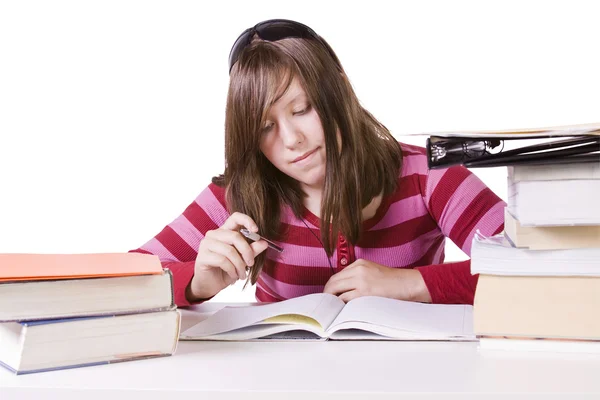 Mladý student studuje na zkoušky — Stock fotografie