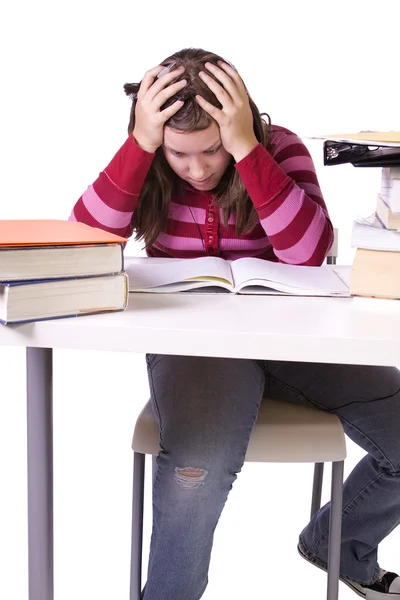 Jonge student studeren voor examens — Stockfoto