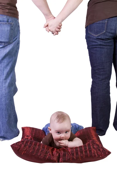 Felice Ritratto di Famiglia con Madre, Padre e Figlio — Foto Stock