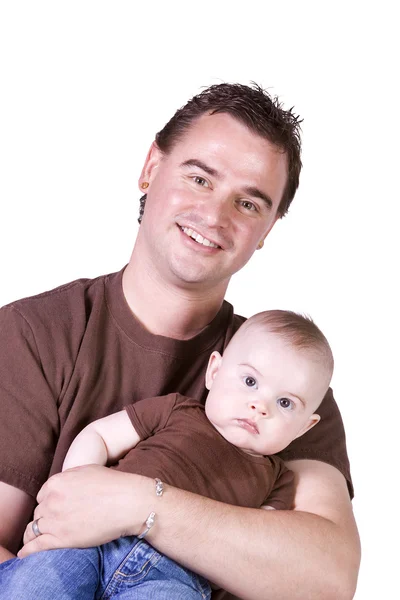 Padre e hijo posando — Foto de Stock