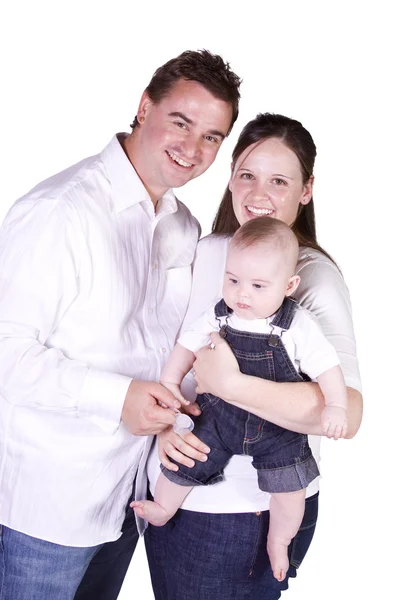 母、父および息子の幸せな家族の肖像画 — ストック写真