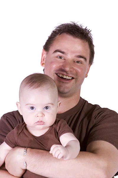 Pai e filho posando — Fotografia de Stock