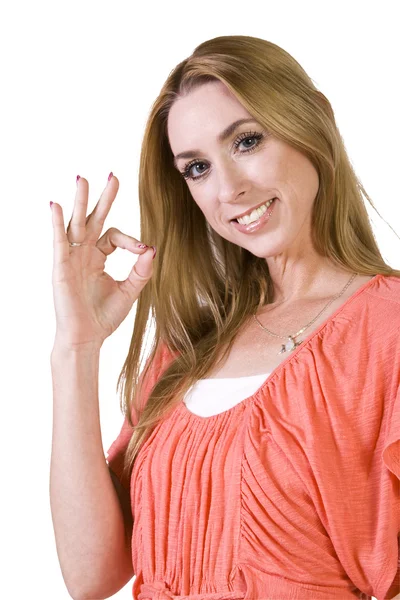 Beautiful Girl Giving the OK Sign — Stock Photo, Image