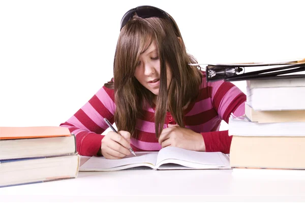 Jonge student studeren voor examens — Stockfoto