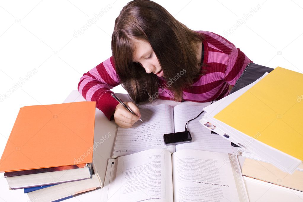 Young student studying for exams