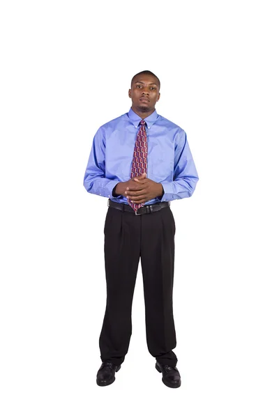 Isolated Image Handsome Black Businessman White Background — Stock Photo, Image