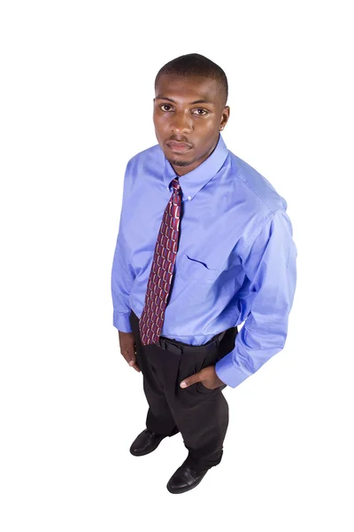 Isolated Image Handsome Black Businessman White Background — Stock Photo, Image