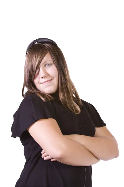 Cute Teenager Posing Her Arms Crossed — Stock Photo, Image