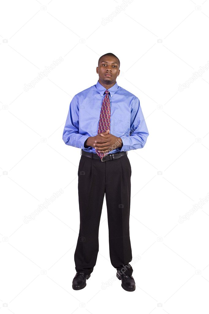 Isolated Image of a Handsome Black Businessman - White Background