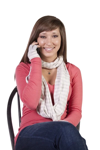 Beautiful Woman Talking Cell Phone — Stock Photo, Image