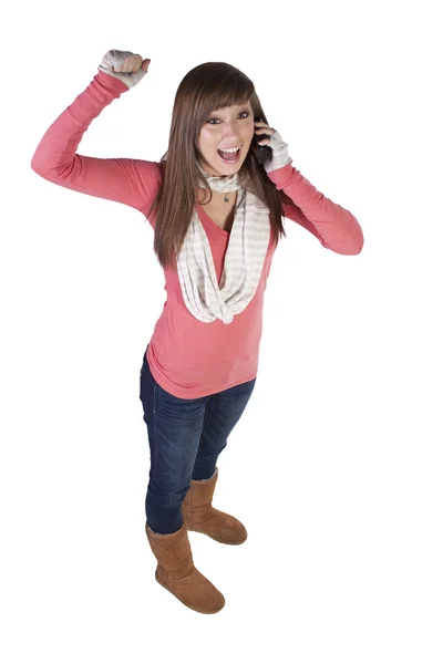 Женщина Разговаривает Сотовому Телефону — стоковое фото