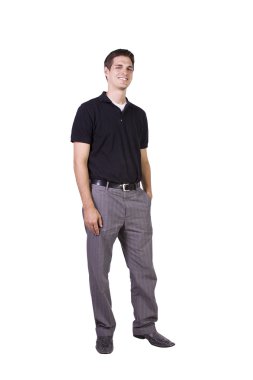 Isolated Shot of a Good Looking young man standing up clipart