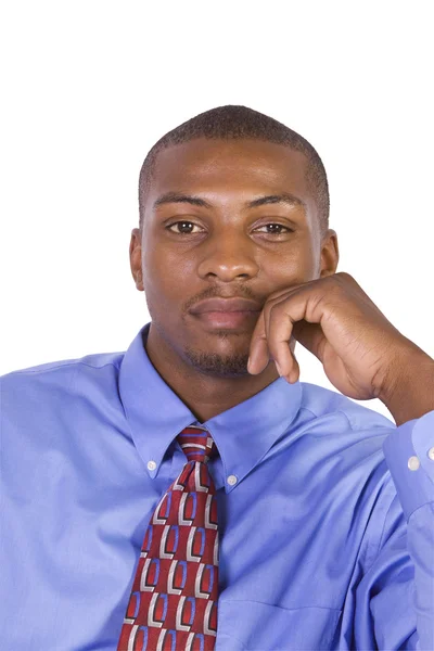 Handsome Black Businessman Isolated Background — Stock Photo, Image