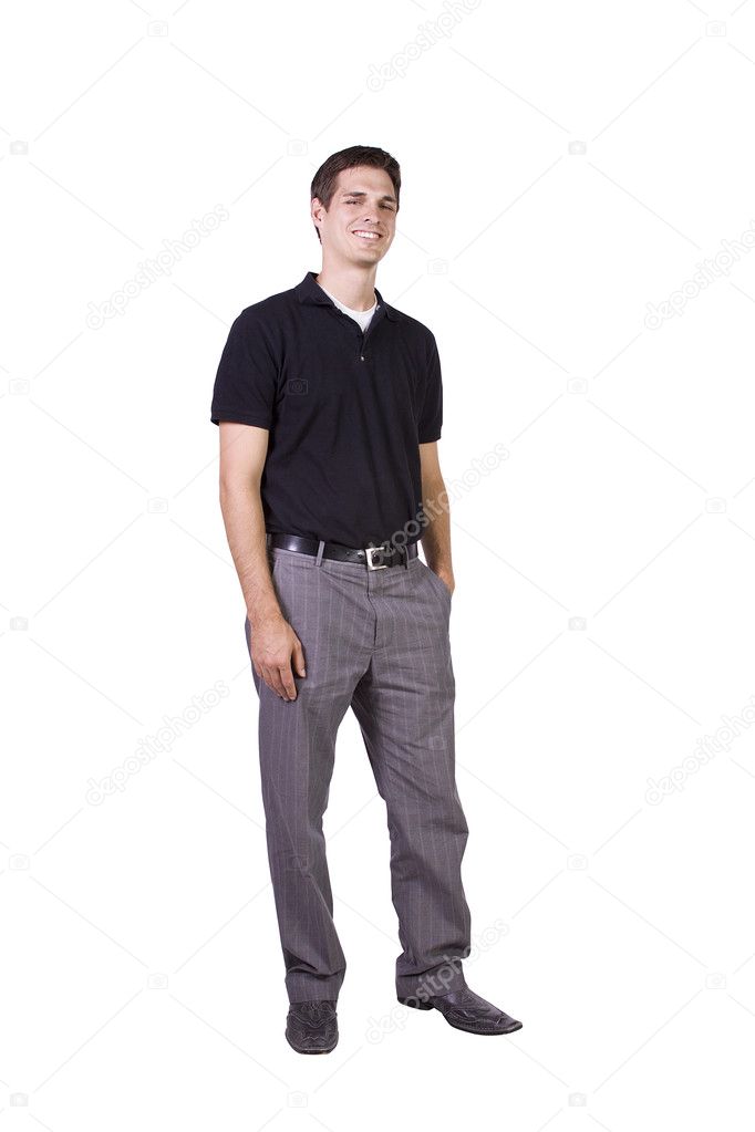 Isolated Shot of a Good Looking young man standing up