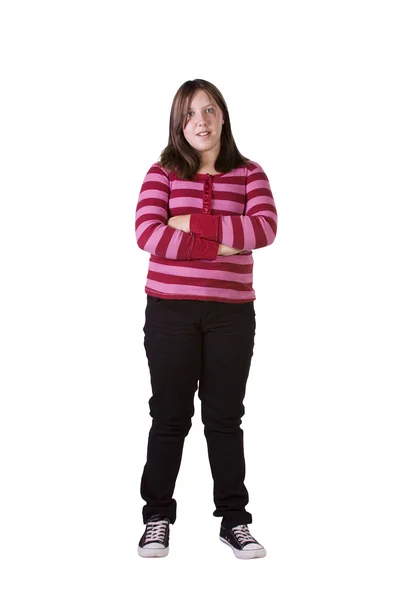 Teenagers Posing While Standing White Background — Stock Photo, Image