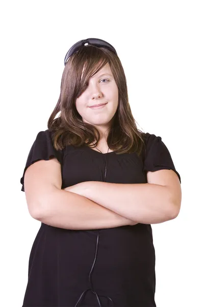 Cute Teenager Posing Her Arms Crossed — Stock Photo, Image